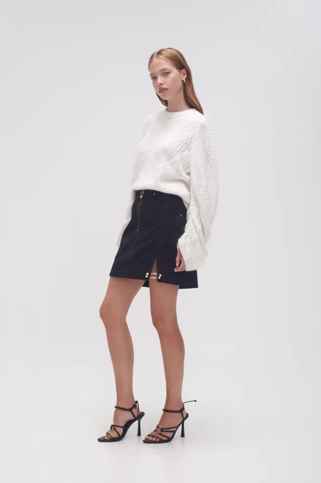 Willa Denim Mini Skirt Black Women Aje Skirts