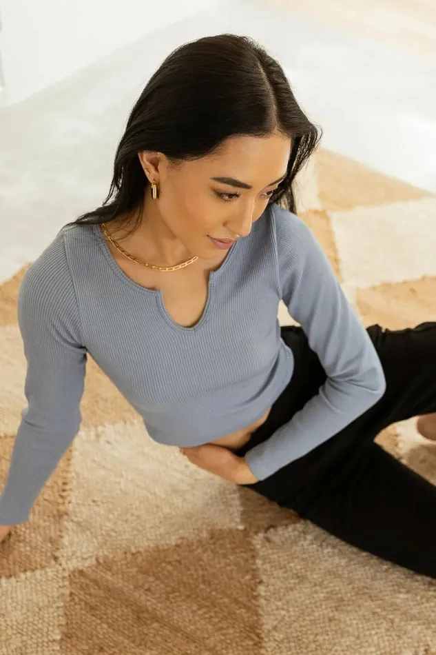 Willow Crop Top In Blue Blue Women Bohme Tops