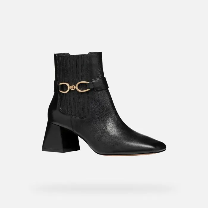 Woman Geox Ankle Boots CORONILLA WOMAN Black Medium Heel Ankle Boots Black