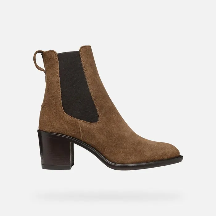 Woman Geox Ankle Boots FARNIA WOMAN Mud Medium Heel Ankle Boots Mud