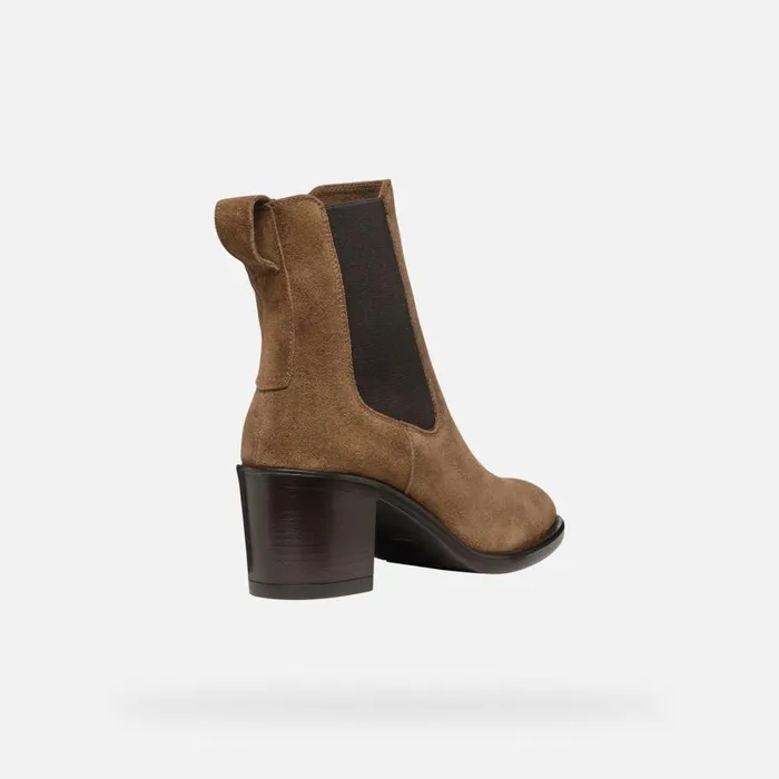 Woman Geox Ankle Boots FARNIA WOMAN Mud Medium Heel Ankle Boots Mud