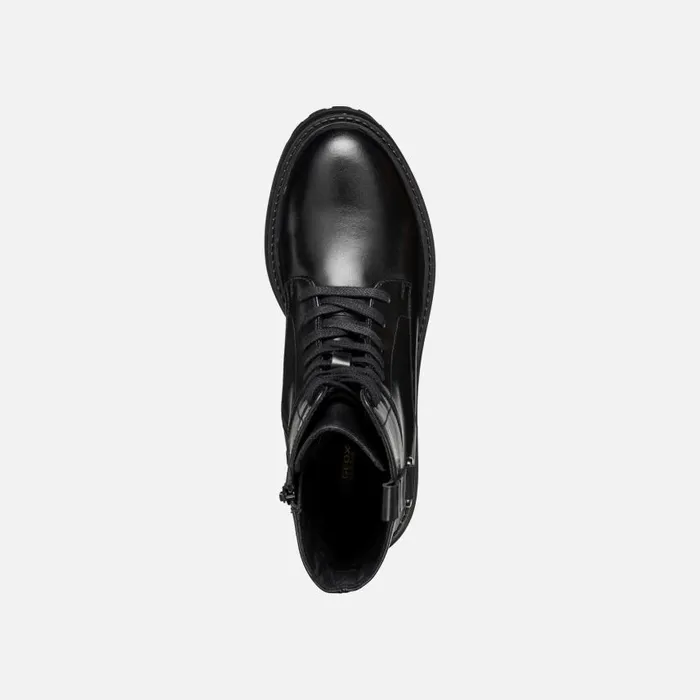 Woman Geox Ankle Boots IRIDEA WOMAN Black Combat Boots Black