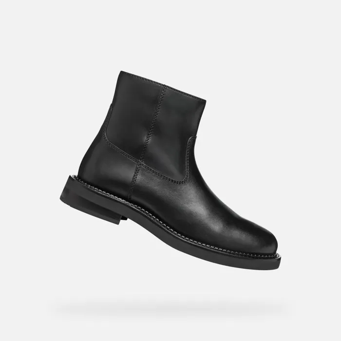 Woman Geox Ankle Boots SERILDA WOMAN Black Low Heel Ankle Boots Black