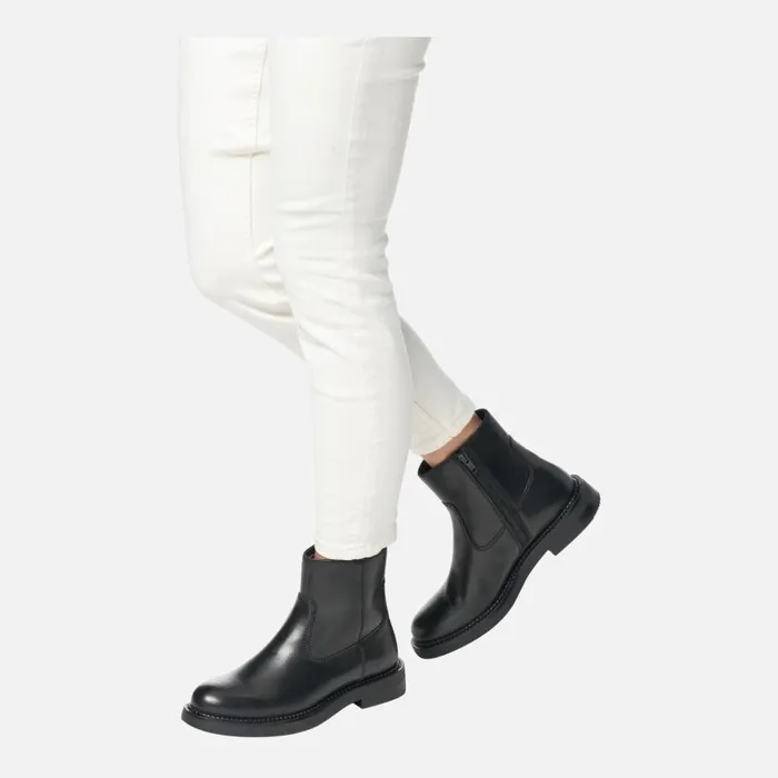Woman Geox Ankle Boots SERILDA WOMAN Black Low Heel Ankle Boots Black