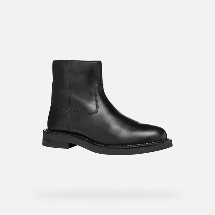 Woman Geox Ankle Boots SERILDA WOMAN Black Low Heel Ankle Boots Black