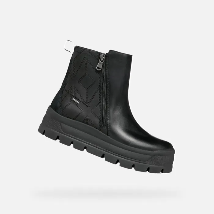 Woman Geox Ankle Boots SPHERICA EC71 ABX WOMAN Black Waterproof Ankle Boots Black