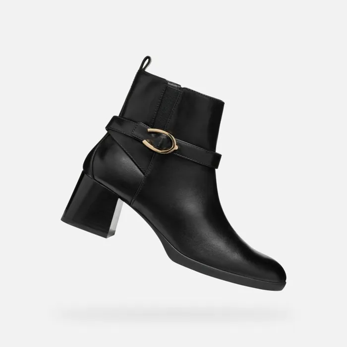 Woman Geox Ankle Boots WALK PLEASURE 55 WOMAN Black Medium Heel Ankle Boots Black