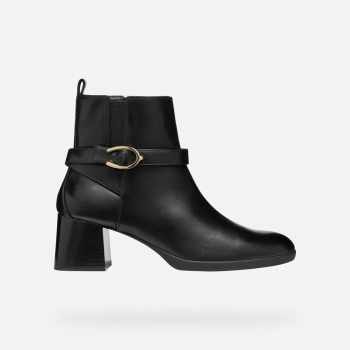 Woman Geox Ankle Boots WALK PLEASURE 55 WOMAN Black Medium Heel Ankle Boots Black