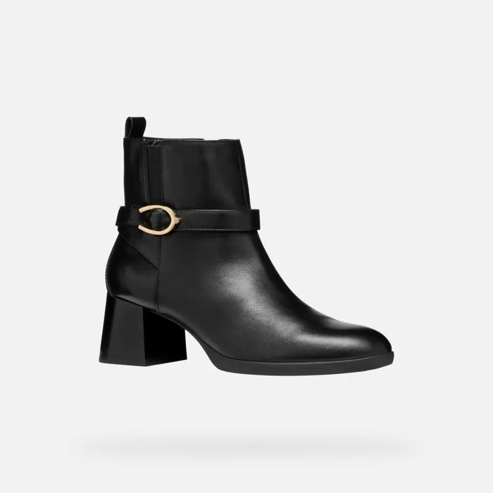 Woman Geox Ankle Boots WALK PLEASURE 55 WOMAN Black Medium Heel Ankle Boots Black