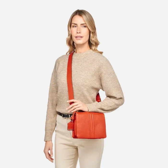 Woman Geox Bags CLARISSY WOMAN Orange Crossbody Bag Orange