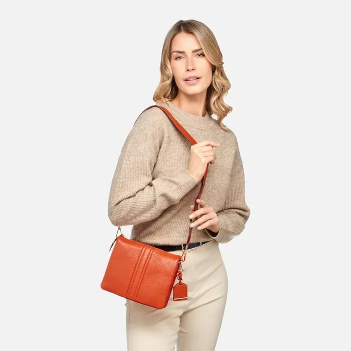 Woman Geox Bags CLARISSY WOMAN Orange Crossbody Bag Orange