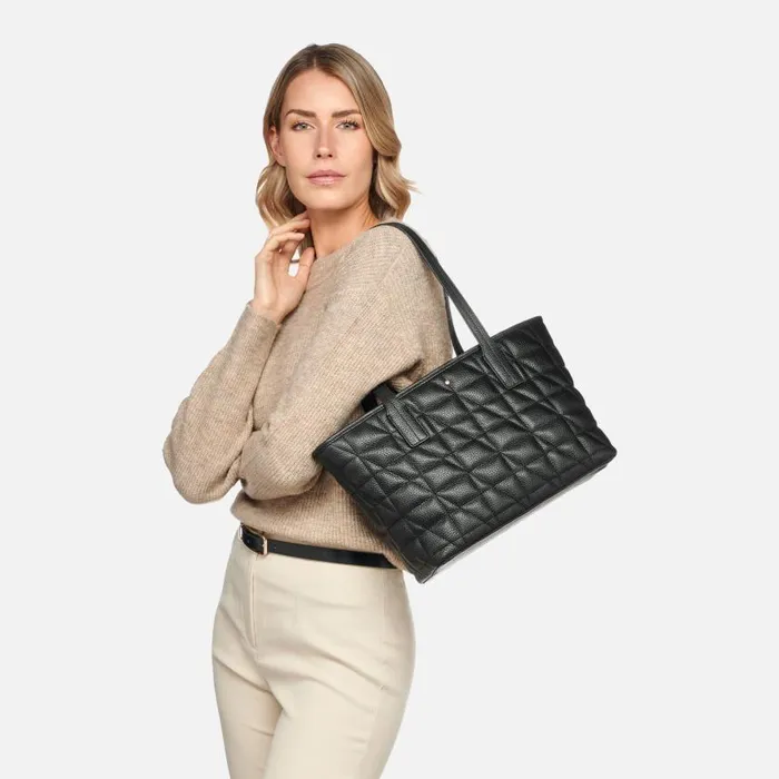 Woman Geox Bags GARDREN M WOMAN Black Shoulder Bag Black