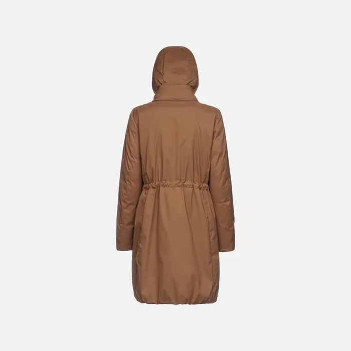 Woman Geox Down Jackets ELEANA WOMAN Partridge Fulllength Quilted Coat Partridge