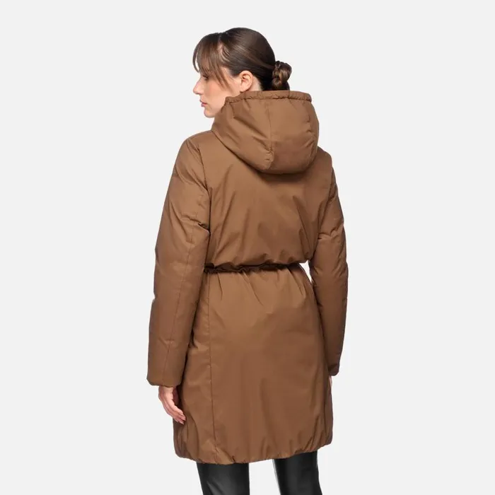 Woman Geox Down Jackets ELEANA WOMAN Partridge Fulllength Quilted Coat Partridge