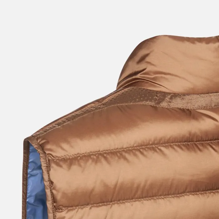 Woman Geox Down Jackets JAYSEN WOMAN Partridge Sleeveless Down Jacket Partridge