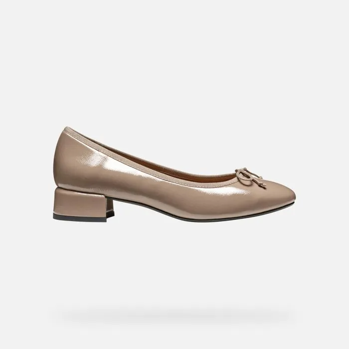 Woman Geox Heels FLORETIA WOMAN Taupe Heeled Ballet Flats Taupe