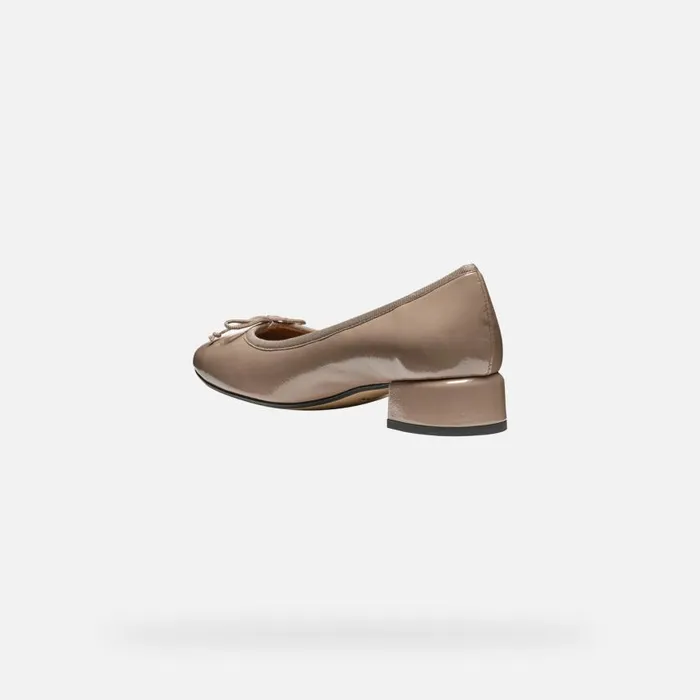 Woman Geox Heels FLORETIA WOMAN Taupe Heeled Ballet Flats Taupe
