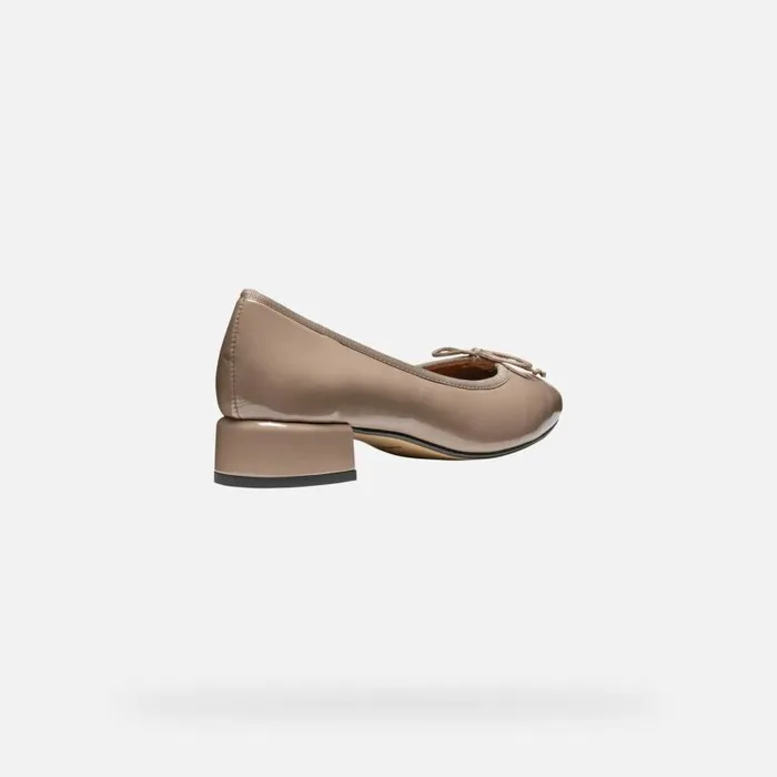 Woman Geox Heels FLORETIA WOMAN Taupe Heeled Ballet Flats Taupe