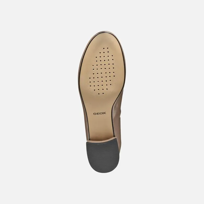 Woman Geox Heels FLORETIA WOMAN Taupe Heeled Ballet Flats Taupe
