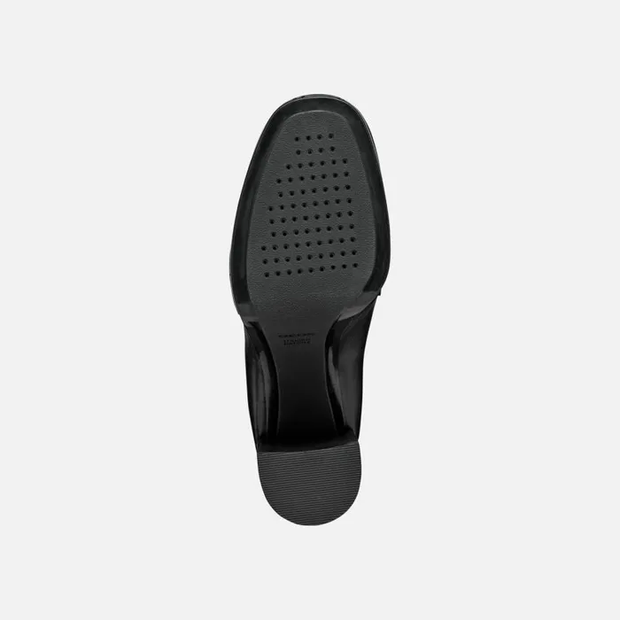 Woman Geox Heels TEULADA WOMAN Black Heeled Loafers Black