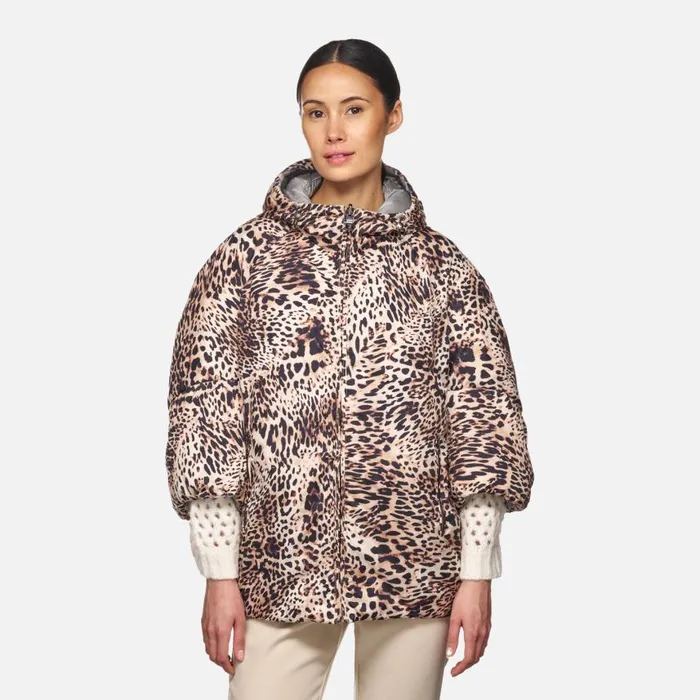 Woman Geox Jackets DIAMOND WOMAN Cold GriffinMacula Reversible Jacket Cold Griffinmacula