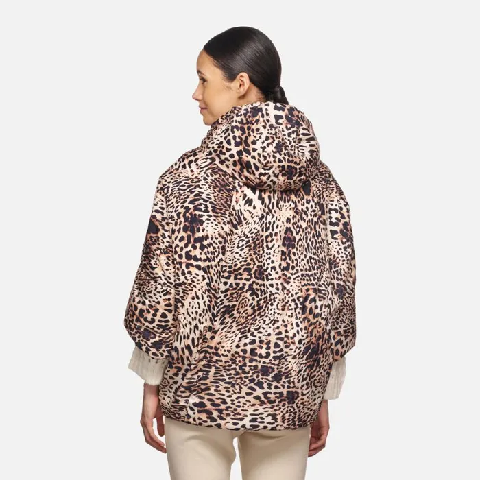 Woman Geox Jackets DIAMOND WOMAN Cold GriffinMacula Reversible Jacket Cold Griffinmacula