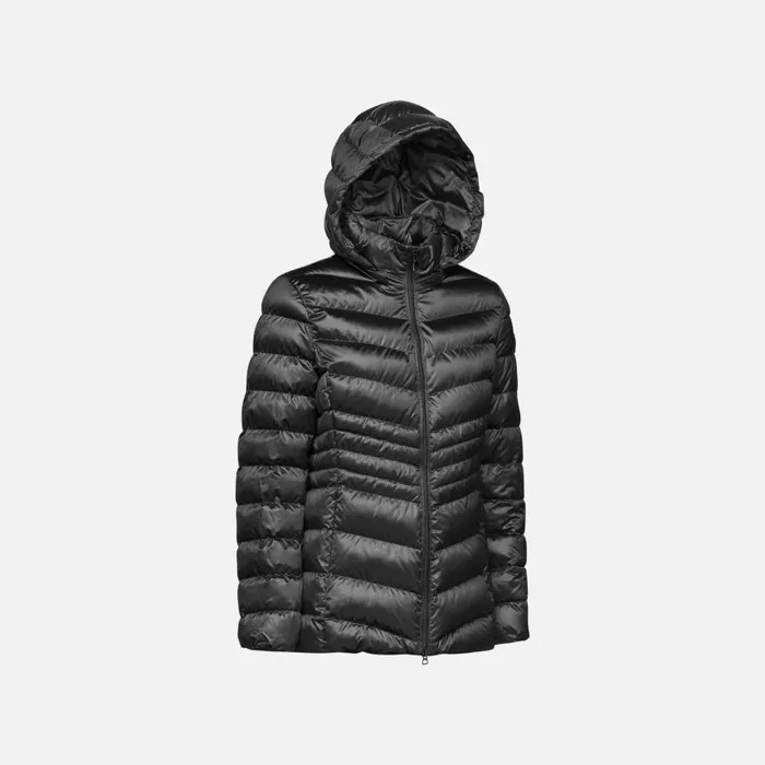 Woman Geox Jackets ZOSMA WOMAN Black Quilted Jacket Black