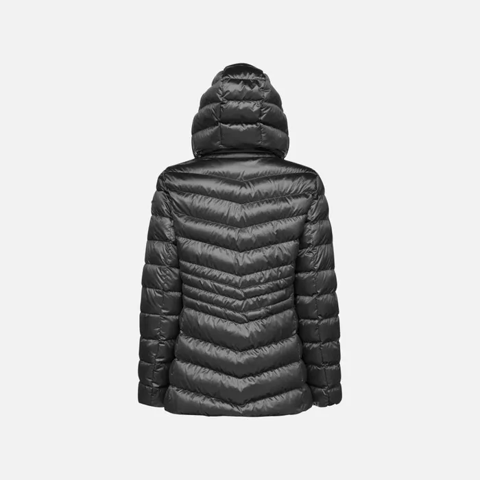 Woman Geox Jackets ZOSMA WOMAN Black Quilted Jacket Black