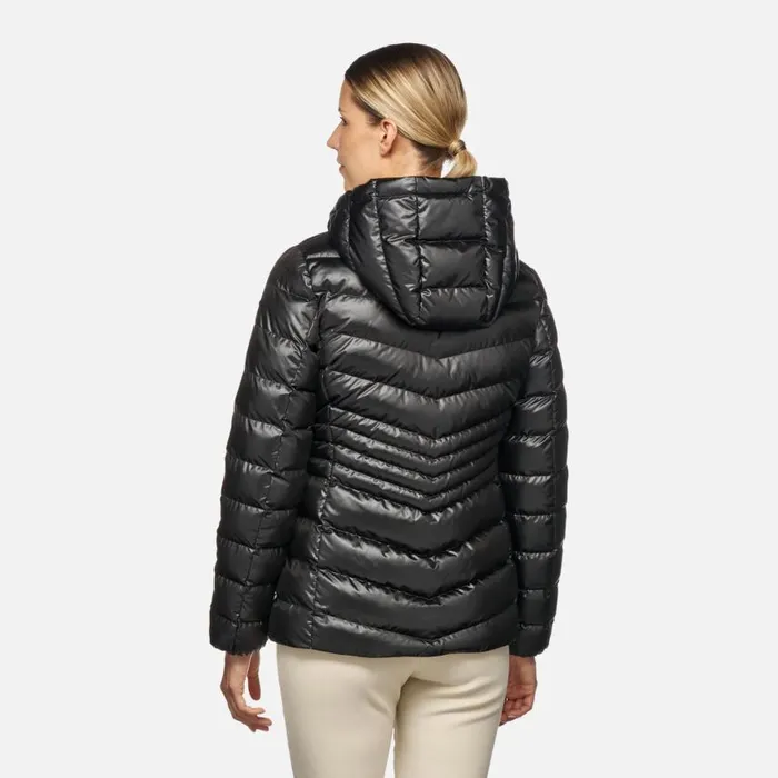 Woman Geox Jackets ZOSMA WOMAN Black Quilted Jacket Black