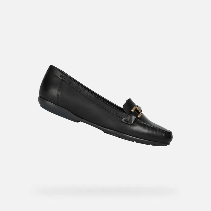 Woman Geox Loafers ANNYTAH MOC Women039s Black Leather Loafers Geox Black