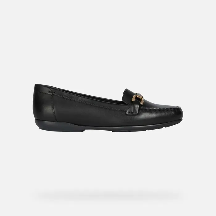 Woman Geox Loafers ANNYTAH MOC Women039s Black Leather Loafers Geox Black