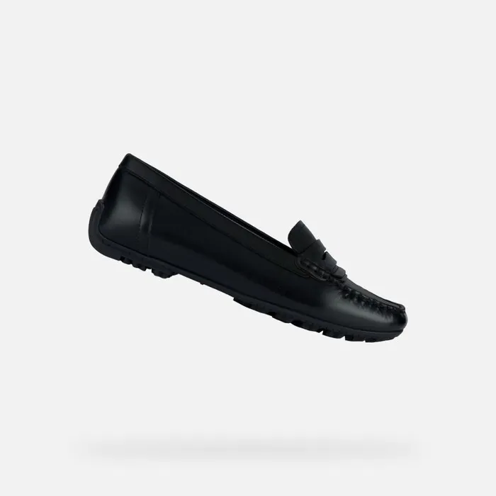 Woman Geox Loafers KOSMOPOLIS GRIP Women039s Black Leather Loafers Geox Black