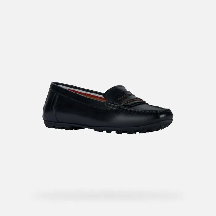 Woman Geox Loafers KOSMOPOLIS GRIP Women039s Black Leather Loafers Geox Black