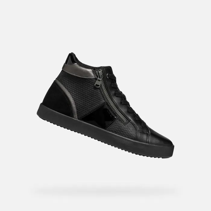 Woman Geox Sneakers BLOMIEE WOMAN Black High Top Sneakers Black