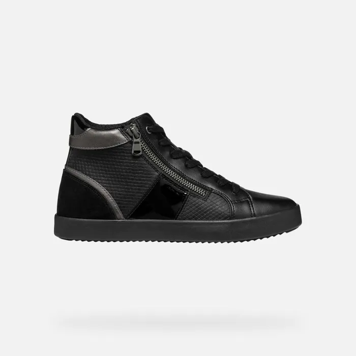 Woman Geox Sneakers BLOMIEE WOMAN Black High Top Sneakers Black
