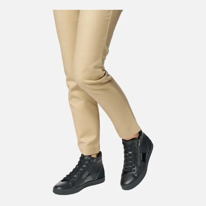 Woman Geox Sneakers BLOMIEE WOMAN Black High Top Sneakers Black