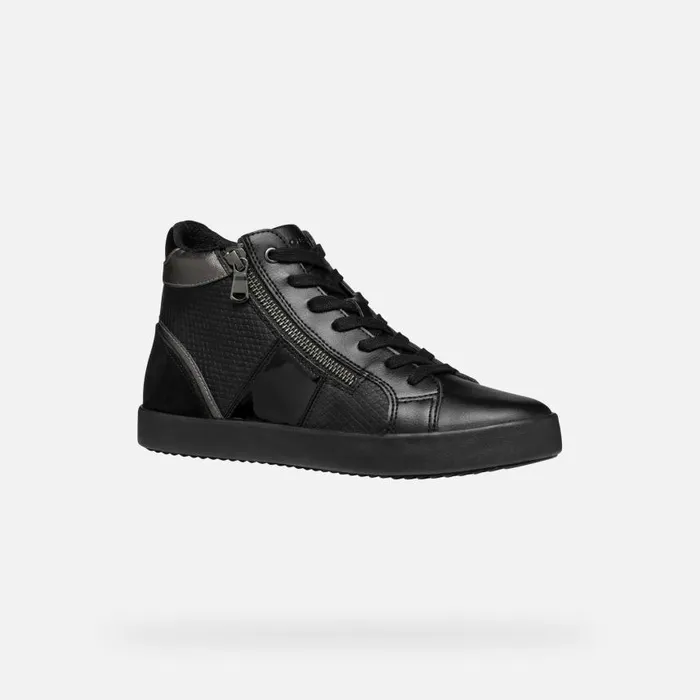 Woman Geox Sneakers BLOMIEE WOMAN Black High Top Sneakers Black