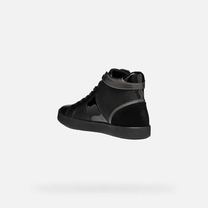 Woman Geox Sneakers BLOMIEE WOMAN Black High Top Sneakers Black