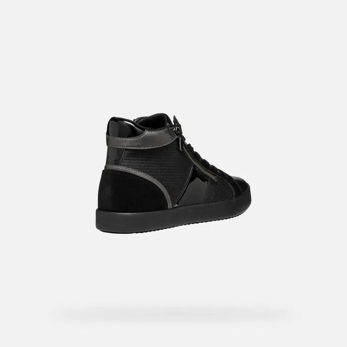Woman Geox Sneakers BLOMIEE WOMAN Black High Top Sneakers Black