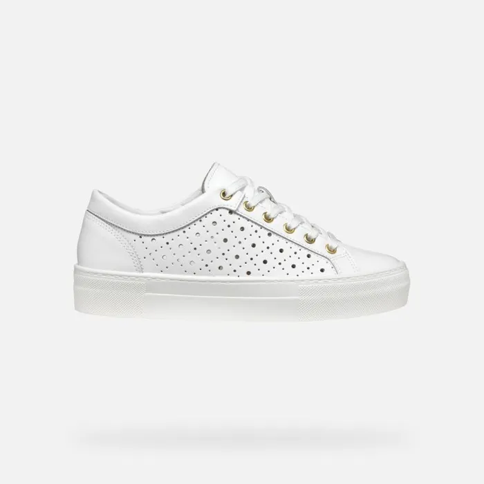 Woman Geox Sneakers CLAUDIN WOMAN White Low Top Sneakers White