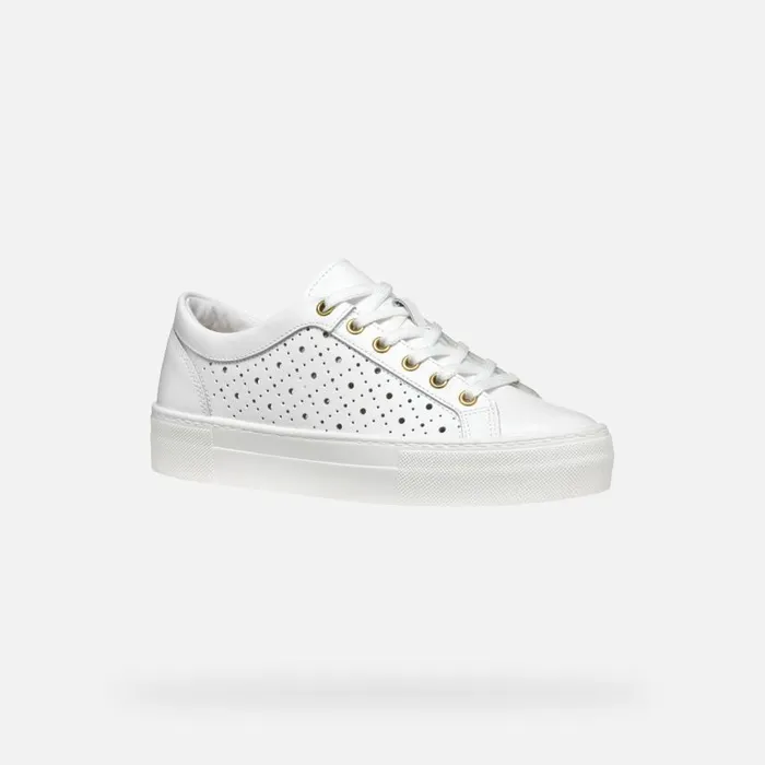 Woman Geox Sneakers CLAUDIN WOMAN White Low Top Sneakers White