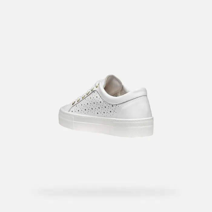 Woman Geox Sneakers CLAUDIN WOMAN White Low Top Sneakers White