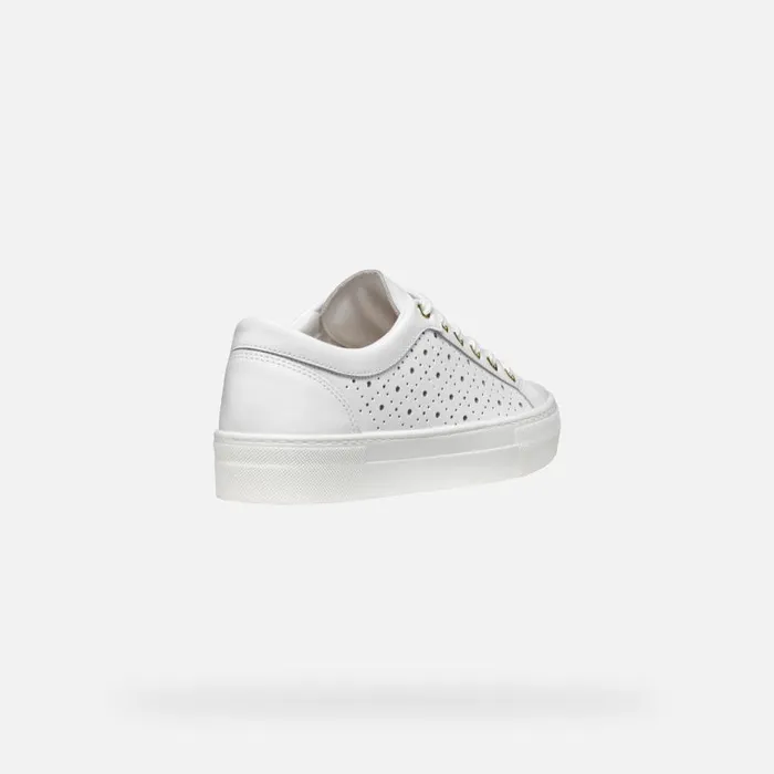 Woman Geox Sneakers CLAUDIN WOMAN White Low Top Sneakers White