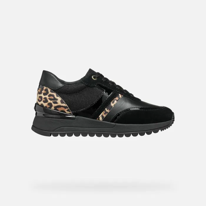 Woman Geox Sneakers DESYA WOMAN BlackAntelope Low Top Sneakers Blackantelope