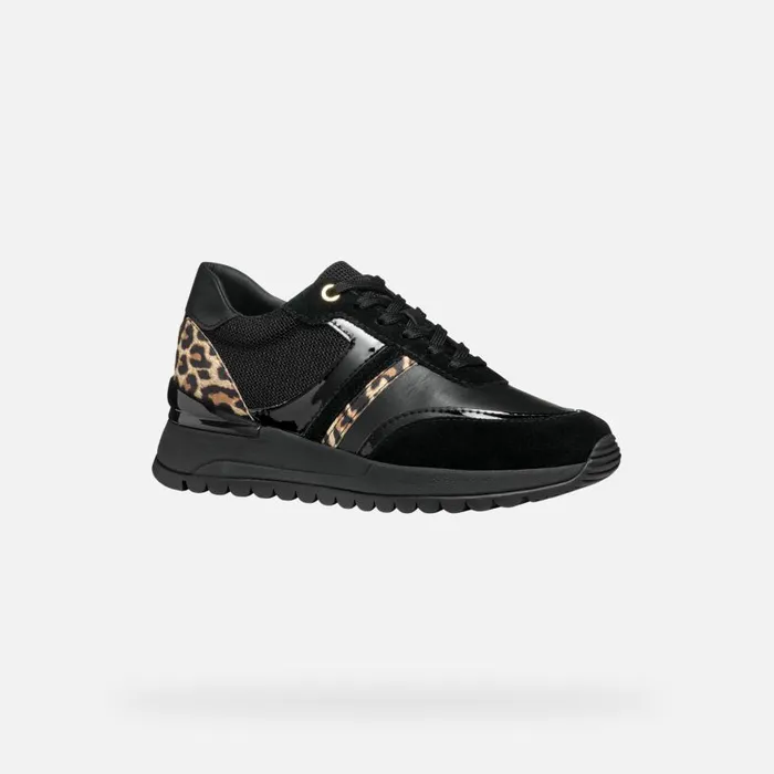 Woman Geox Sneakers DESYA WOMAN BlackAntelope Low Top Sneakers Blackantelope