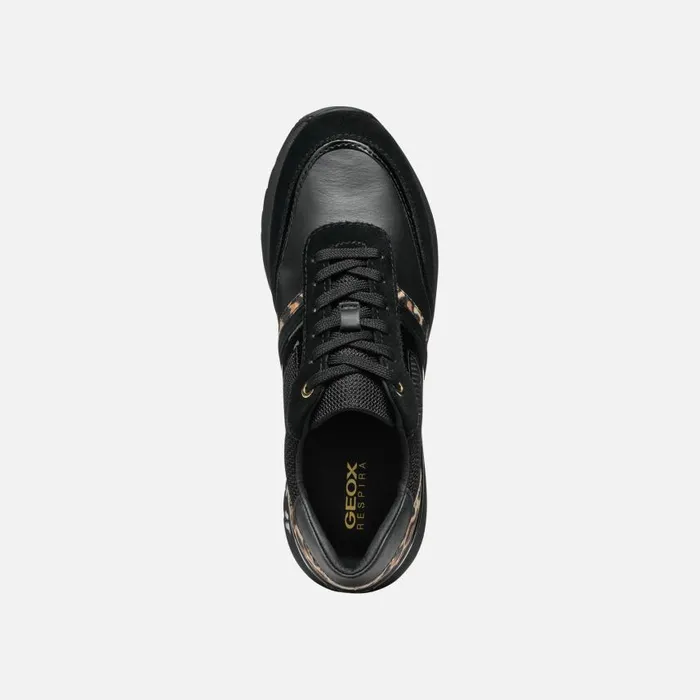 Woman Geox Sneakers DESYA WOMAN BlackAntelope Low Top Sneakers Blackantelope