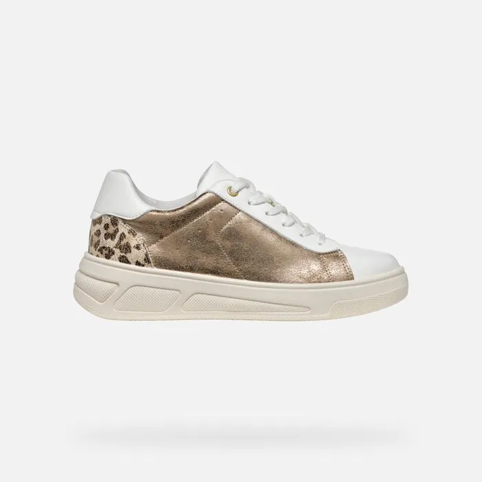 Woman Geox Sneakers LJUBA WOMAN BronzeWhite Low Top Sneakers Bronzewhite
