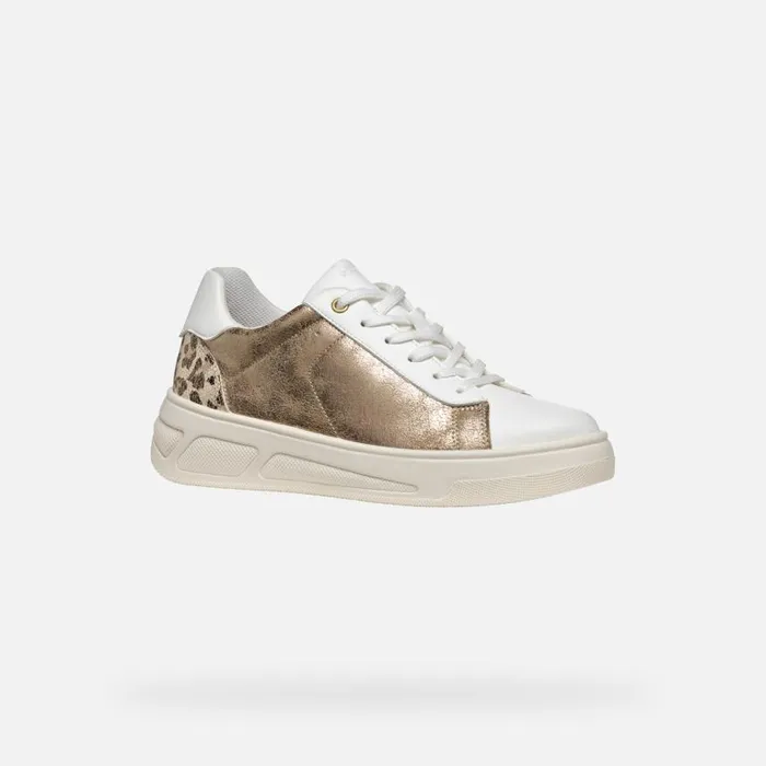 Woman Geox Sneakers LJUBA WOMAN BronzeWhite Low Top Sneakers Bronzewhite