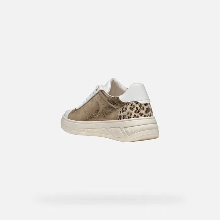 Woman Geox Sneakers LJUBA WOMAN BronzeWhite Low Top Sneakers Bronzewhite