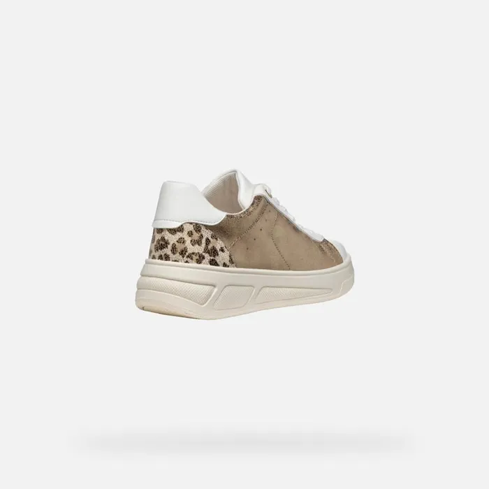 Woman Geox Sneakers LJUBA WOMAN BronzeWhite Low Top Sneakers Bronzewhite